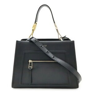 Fendi Runaway Shoulder Bag Black Leather gold